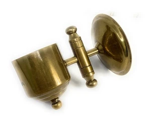 Vintage Solid Brass Wall Sconce Glass Hurricane Globe w/ 2.375" Diameter Fitter - Picture 1 of 7