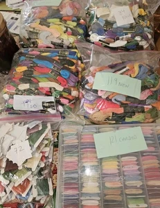 Lot Of 742 Embroidery Floss Mix Colors Inc 353 New, 194 Used & 195 Carded Floss - Picture 1 of 22