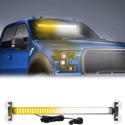 80 LED Emergency Strobe Light Windshield Dash Hazard Flashing Light Amber White - Image 1 of 4