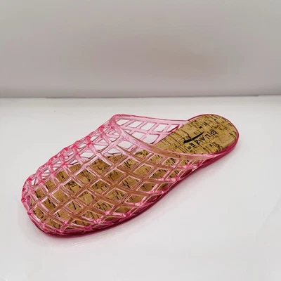 Sandalias planas de malla de gelatina transparente para mujer sandalias planas sin cordones con punta cerrada verano Foto 1 de 4