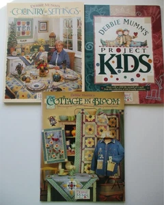 DEBBIE MUMM 3 QUILTING Book Lot COUNTRY SETTINGS  COTTAGE IN BLOOM  PROJECT KIDS - Picture 1 of 6