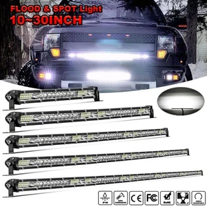 Slim 10/20"/30"/50" LED Light Bar Spot Flood Combo Work Offroad Driving ATV SUV - Picture 1 of 26