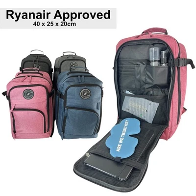 RYANAIR 40x20x25cm Underseat Cabin Backpack, Rucksack Travel EASYJET Approved - Image 1 of 4