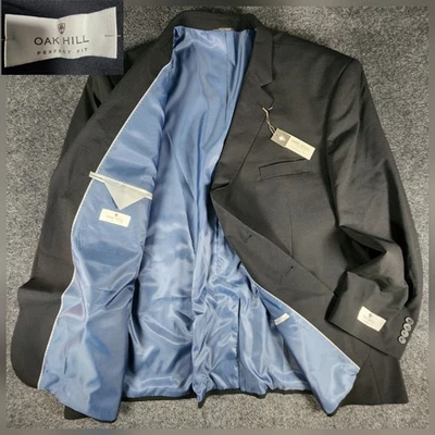 NWT Oak Hill Perfect Fit Suit Jacket 60L Black Blazer Sport Coat DXL - Image 1 of 4