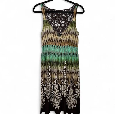 Vestido Y2K Spense de principios de la década de 2000 talla pequeña con patrón de cachemira Foto 1 de 4