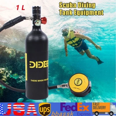 Mini Kit Estuche de Buceo 1.0L Tanque de Oxígeno Bomba Equipo Respiración Subacuática EE. UU. Foto 1 de 4