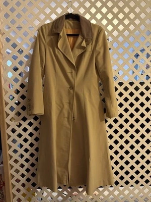 Длинный сшитый на заказ Тренч, лен, размер s женщина - Изображение 1 из 2