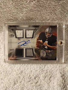 Topps Prime Derek Carr 2014 nivel V parche cuádruple automático - Imagen 1 de 1