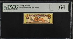 Lucky Bucks Version Release: 1937 "Pluto" - PMG 64 Choice Uncirculated - Picture 1 of 2