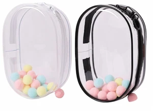 Estuche de 2 piezas transparente para exhibición de figuras para Labubu - Forma ovalada (blanco) - Imagen 1 de 4