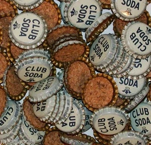 Lote de 25 tapas de botella de soda pop CLUB SODA corcho genérico forrado sin usar nuevo stock antiguo - Imagen 1 de 2