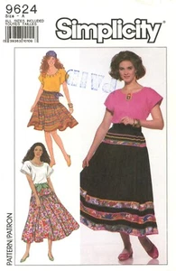 Gonna Simplicity 9624 raccolta a giogo e scollo a scoop top con maniche ad aletta taglia 6-26 UC - Foto 1 di 6
