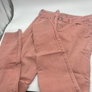 Express Jeans Women's 2 Pink Pants Button Fly - Picture 1 of 6