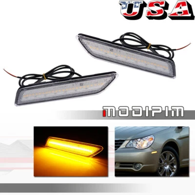 Kit de luces marcadoras LED delanteras ámbar lente transparente para Chrysler Sebring 2007-2010 Foto 1 de 4
