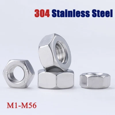 304 Stainless Hex Thin Nuts Fine/Left Hand Thread UNC/UNF Low Profile Assortment - Image 1 of 4