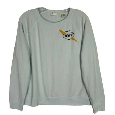 Sudadera Pullover Ligera Levi’s Talla L Azul Bordado Logo Pullover Foto 1 de 4