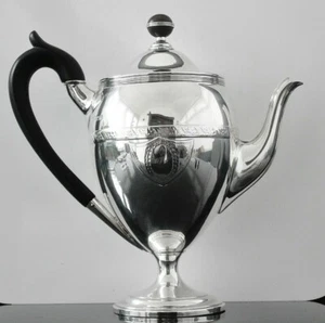 Sterling Silver Coffee Pot, Roberts & Belk, Sheffield 1912, Elegant Antique - Picture 1 of 11