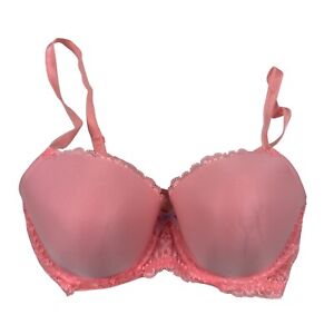 Victoria's Secret Body By Victoria Lined Demi Bra Underwire Lace Pink 34DD