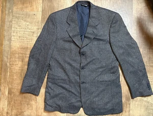 Lessona Suit Jacket Mens 40 Red Blue Silk Wool Made in Italy 3 Button - Picture 1 of 7