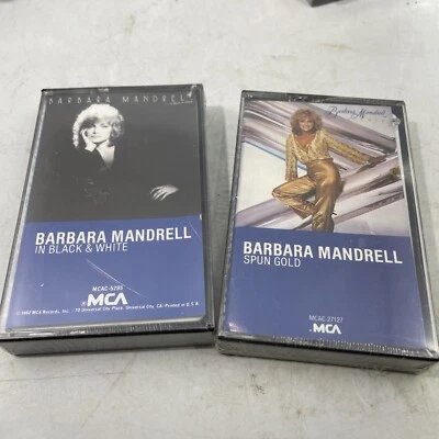Lot Of 2 BARBARA MANDRELL - SPUN GOLD In Black & White Cassette Tape RARE Foto 1 de 4
