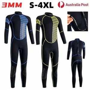 Traje de neopreno de 3 mm cuerpo completo manga larga buceo cremallera surf snorkel natación AU - Imagen 1 de 10