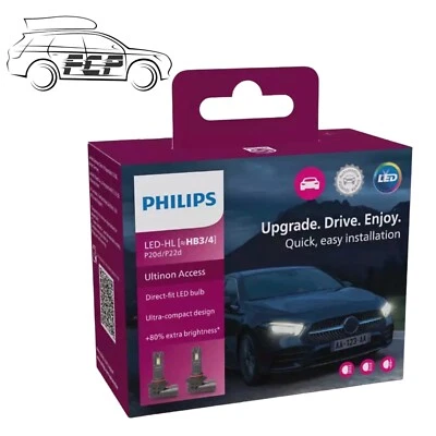 Philips Ultinon Access LED Car Headlight Bulbs HB3/HB4 (Twin Pack) 11005U2500CX - Image 1 of 3
