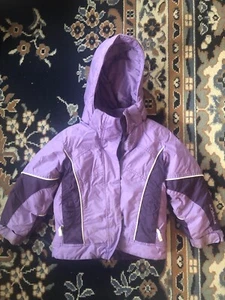 Warm Girls Size 4/5 Columbia Purple Winter Coat Kids With Hood - Picture 1 of 9