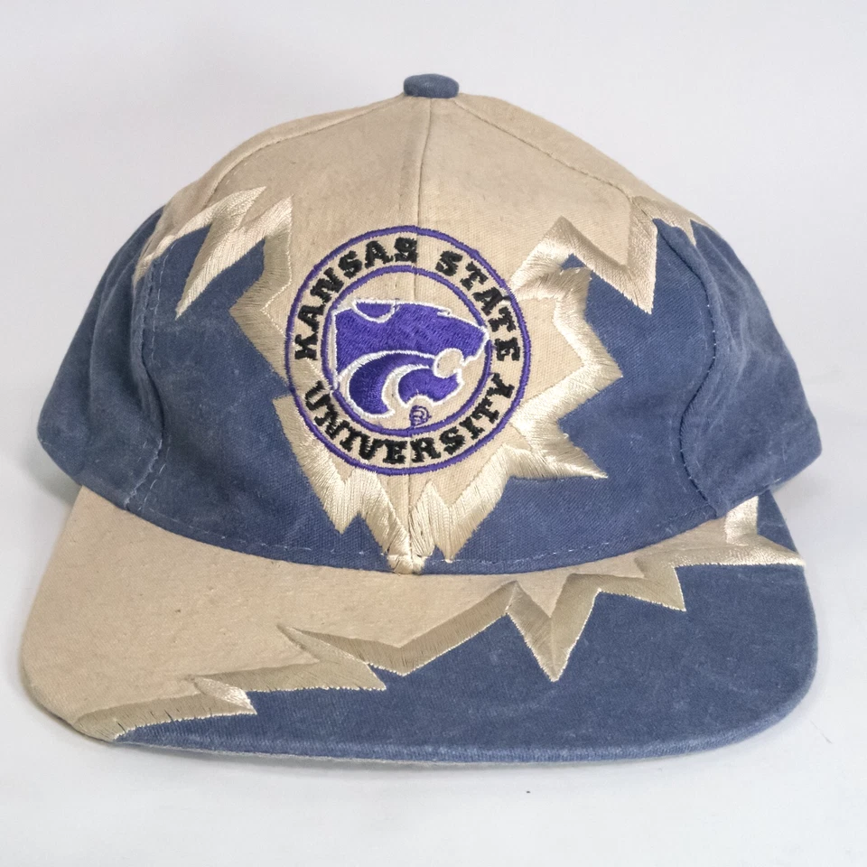 Sombrero Kansas State Wildcat Drew Pearson borde dentado correa onda de choque vintage años 90 Foto 1 de 4
