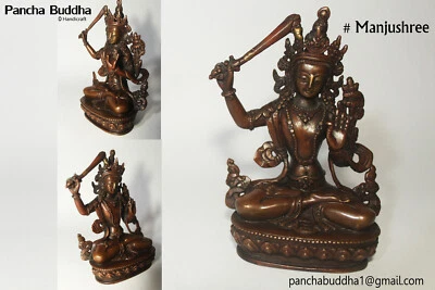 Auténtica estatua de Manjushri de 6" El Bodhisattva de la aguda conciencia en el budismo Foto 1 de 4