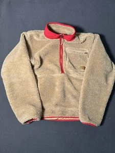 North Face Men Extreme Pile 1/4 Zip Pullover Fleece Size M Jacket Antelope Tan - Picture 1 of 16