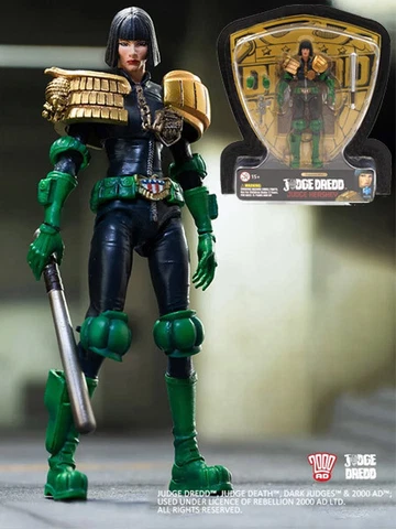 Hiya Toys 2000 AD Judge Dredd Judge Hershey 1:18 Scale Figure New Bad Box Cover