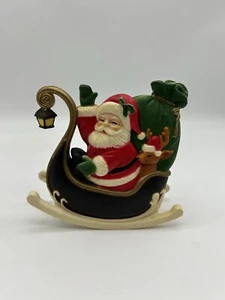 Christmas Rocking Sleigh Santa Reindeer Music Box VTG Figure Mid-Century Modern - Picture 1 of 6