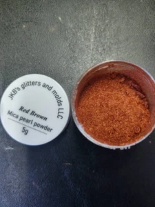 Red Brown Mica Pearl Powder 5 grams in a jar - Picture 1 of 12