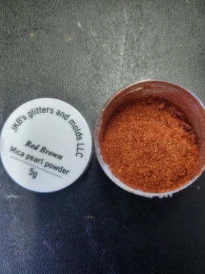 Red Brown Mica Pearl Powder 5 grams in a jar - Image 1 of 4