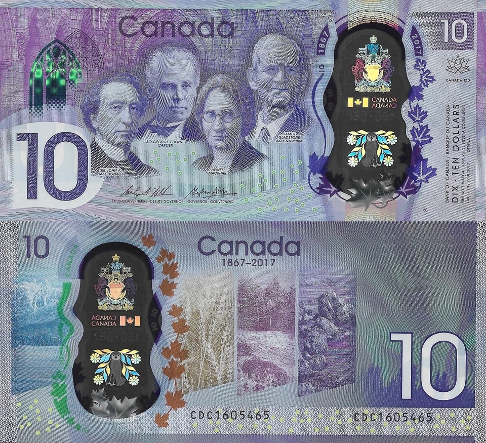 Canada 10 Dollars 2017 P 112 BC-75 Polymer UNC Commemorative - Image 1 of 1