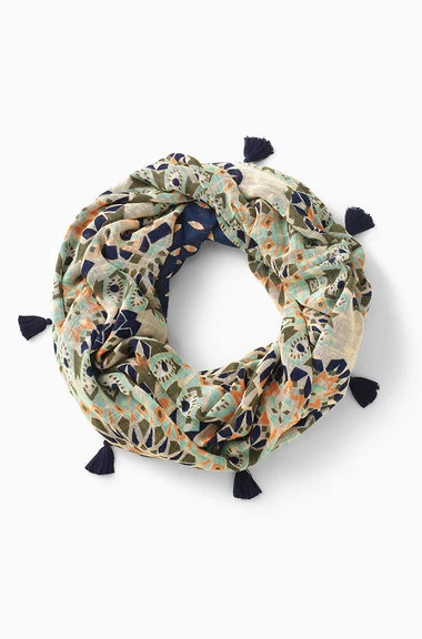 Bufanda infinita reversible Stella & Dot - Mosiaco y estampado protector de ojos nueva I Foto 1 de 3