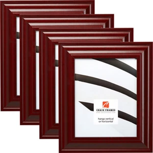 Craig Frames Contemporary Upscale, 2" Wide Mahogany Red Picture Frame 4-Pack - Picture 1 of 10