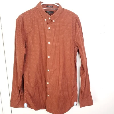 Banana Republic Shirt Mens L Grant Fit 120s Supima Cotton Polka Dot Career - Image 1 of 4