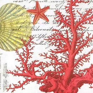 S793# 3 servilletas de papel pequeñas individuales para decoupage patrón de escritura de carcasa de coral rojo - Imagen 1 de 4
