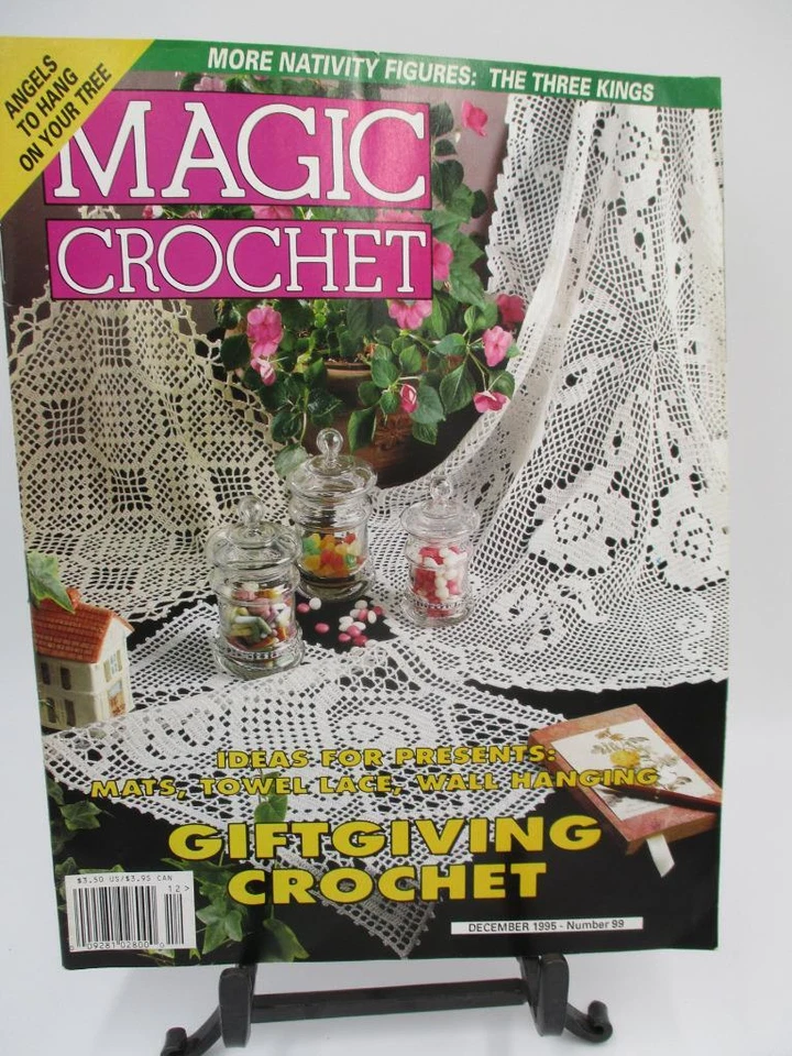 Vtg 1995 Magic Crochet Magazine #99 Doilies Tablecloth Bedspreads Angel Ornament - Image 1 of 1