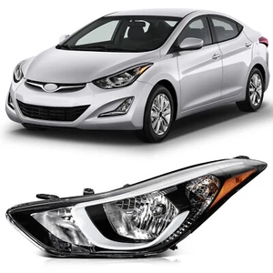 For 2014-2016 Hyundai Elantra Black Driver Left Side Headlights Assembly - Picture 1 of 7