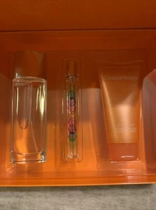 Clinique Perfectly Happy Gift Set 1.7oz Perfume 2.5 Body Cream Travel Spray Set - Picture 1 of 10