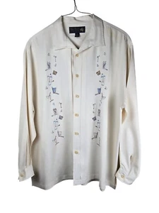 Nat Nast Hombre XL Edición Limitada Nº Camisa de boliche 67 100 % seda bordada - Imagen 1 de 9
