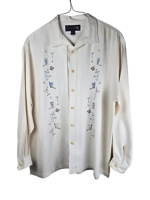 Nat Nast Hombre XL Edición Limitada Nº Camisa de boliche 67 100 % seda bordada Foto 1 de 4