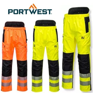 PORTWEST PW3 Hi Vis Extreme Rain Trousers Waterproof Workwear Pants - PW342 - Picture 1 of 10