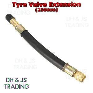 1x Flexible Rubber Tyre Valve Extension 210mm - Twin Wheel Lorry Van Bus Adapter - Picture 1 of 1