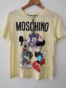 BNWT 2018 H&M x Moschino Disney Mickey & Minnie Print T-Shirt Size Medium * NEW - Picture 1 of 12