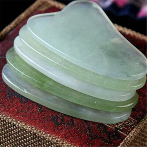 Natural Quartz Gua Sha Jade Body Guasha Board Facial Massage Tool Neck Therapy - Picture 1 of 11
