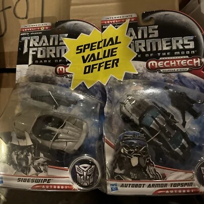 Transformers Mechtech Sideswipe & Autobot Armor Topspin NEW Action Figures - Image 1 of 2