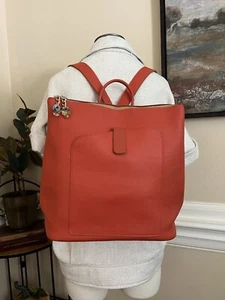 Terrida Italian Calf Leather Backpack Orange Murano Glass Charms - Picture 1 of 17